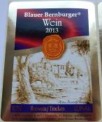 Blauer Bernburger Wein Etikett 2013 Trocken